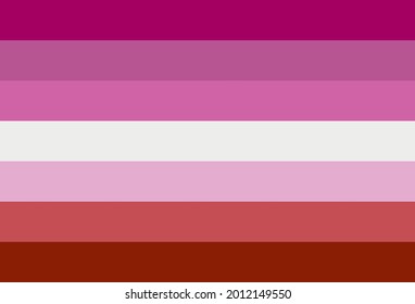 Lesbian flag symbol vector illustration. Woman love female. Lady and girl relationship. Strong feelings between lesbian partners. Support rights and sexual diversity.
