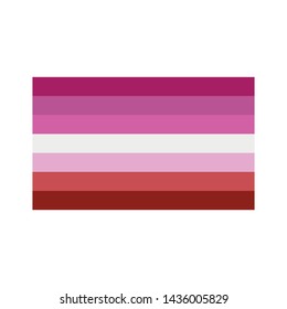 Lesbian flag symbol without lipstick vector icon. LGBTQ symbol Isolated on white background