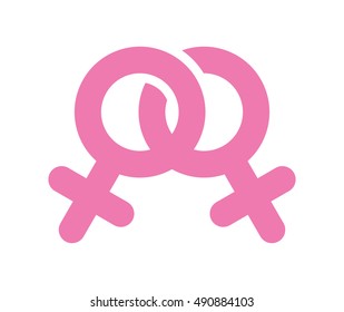 Lesbian gender sign vector icon