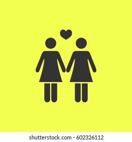Lesbian icon flat. 