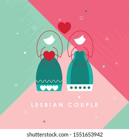 
Lesbian icon flat. Illustration isolated vector sign symbol