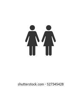 Lesbian icon flat. Illustration isolated vector sign symbol