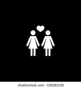 lesbian icon, isolated, white background