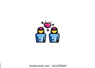 Lesbian icon in trendy flat style isolated on white background vector illustration