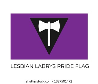 Lesbian labrys  Pride Flag. Symbol of LGBT community. Vector flag sexual identity. Easy to edit template for banners, signs, logo design, etc.