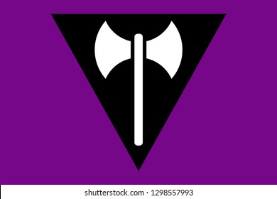 Lesbian labrys pride flag vector illustration. The flag created for popularizing and support the LGBT community in social media. The design graphic element is saved as a EPS file format.