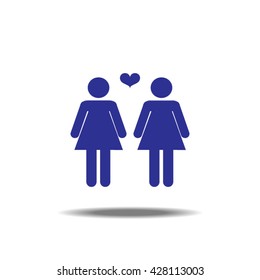 Lesbian Love Couple Single Icon