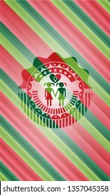 lesbian love icon inside christmas colors style emblem.