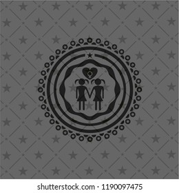 lesbian love icon inside dark badge