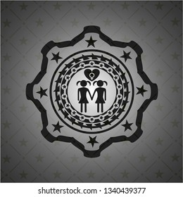 lesbian love icon inside dark badge