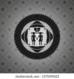 lesbian love icon inside dark badge