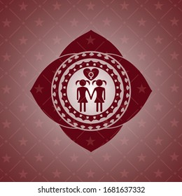 lesbian love icon inside red emblem