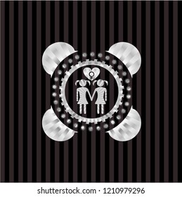lesbian love icon inside silver emblem