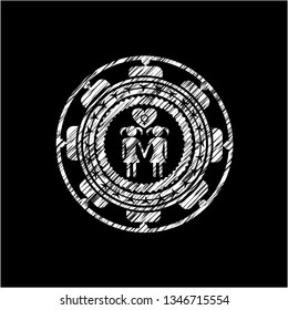 lesbian love icon on chalkboard