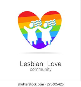 Lesbian love - logo, icon design.