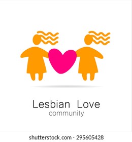 Lesbian love - logo, icon design.