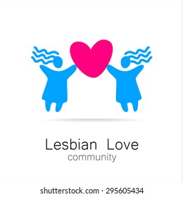 Lesbian love - logo, icon design.