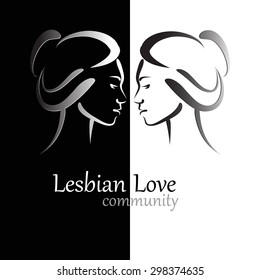 lesbian love vector illustration. beautiful vector design