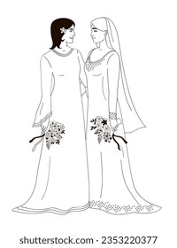 Lesbian Marriage ceremony, LGBT wedding  Two women holding hands