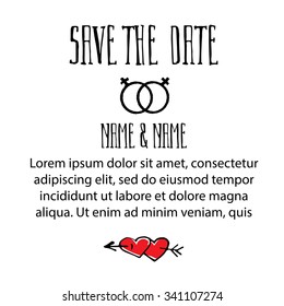 Lesbian marriage hand drawn design. Simple and stylish.