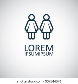 lesbian outline, thin, flat, digital icon for web and mobile