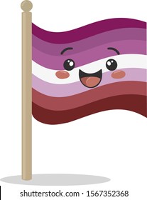 Lesbian pride flag. Equality flag. Symbol of bisexual women. LGBT movement  - Sexual Minorities