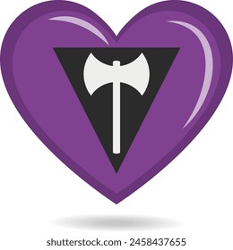Lesbian pride flag in heart shape vector illustration