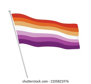Bandera del orgullo lésbico. ilustración vectorial
