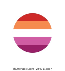 Lesbian pride flag vector illustration in bold colors, representing love, identity and diversity, perfect for inclusive LGBT marketing and graphic design projects 