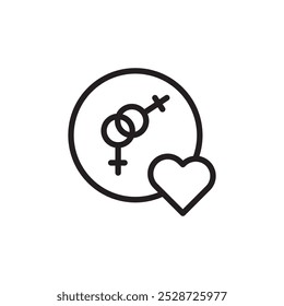 lesbian relationship icon Outline vector for web ui