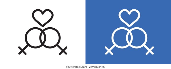 lesbianas relación logo signo conjunto esquema de Vector