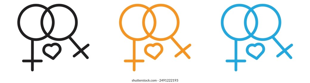 lesbiana relación Vector logo conjunto colección para Web App ui