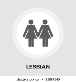 Lesbian sign icon vector. Flat icon isolated on the white background. Editable EPS file. Vector illustration.