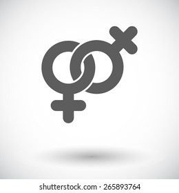 Lesbian sign. Single flat icon on white background. Vector illustration.
