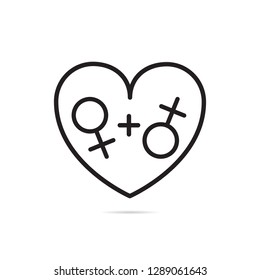 lesbian sign vector icon