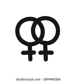 lesbian symbol doodle icon, vector illustration