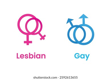 Lesbian Symbol and gay symbol icon design
