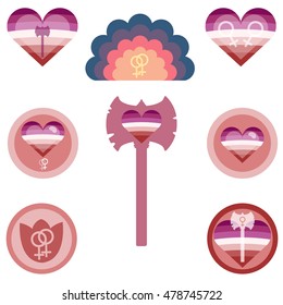 Lesbian symbols set