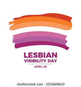 Lesbian Visibility Day vector. Abstract grunge lesbian pride flag icon vector isolated on a white background. April 26 every year. Important day