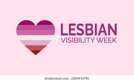 Lesbian Visibility Week Vector. Lesbian flag colors vector. Lesbian Visibility Week Poster