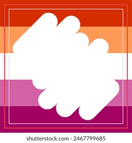 Semana de Visibilidad Lesbiana Ilustración vectorial. Abstractas bandera del orgullo lésbico marco icono Vector. Plaza de frontera de la bandera lesbiana. Elemento de Diseño gráfico LGBT. Día importante