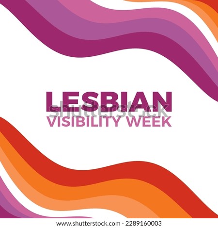Lesbian Visibility Week vector illustration. Waving abstract lesbian pride flag frame icon vector. LGBT graphic design element. Important day