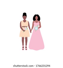 Lesbian wedding illustration. Vector illustration in flat style
