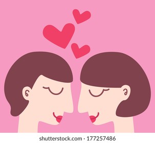 lesbians couple in love
