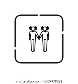  lesbians love vector icon