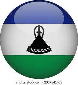 Lesotho 3D Rounded Country Flag Icon