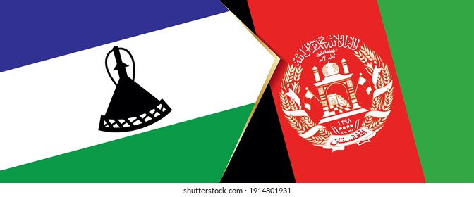 Lesotho and Afghanistan flags, two vector flags symbol of relationship or confrontation.