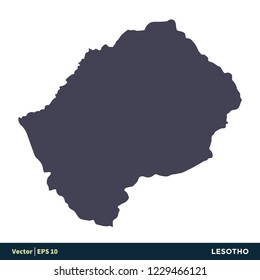 Lesotho - Africa Countries Map Icon Vector Logo Template Illustration Design. Vector EPS 10.