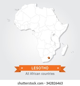 Lesotho. All the countries of Africa.
