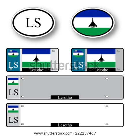 lesotho auto set against white background, abstract vector art illustration, image contains transparency